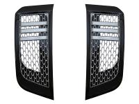 Air Intake Grille Pair - Gloss Black - Silver Mesh [BRITPARTXS DA3937]