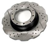 Brake Disc - Wavy Cross Drilled And Grooved [TERRAFIRMA LR189509WCDG]