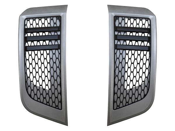 Air Intake Grille Pair - Silver - Gloss Black Mesh [BRITPARTXS DA3936]