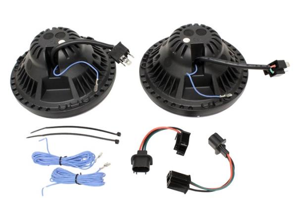LED Halo & Bar Smoked Headlamp - Right Hand Drive [TERRAFIRMA TF7112]