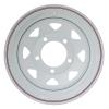 8 Spoke Steel Wheel 7X16 White [BEARMACH DA3187BM]