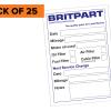 Service Stickers 25pk [BRITPART SERVICESTICKERPK]